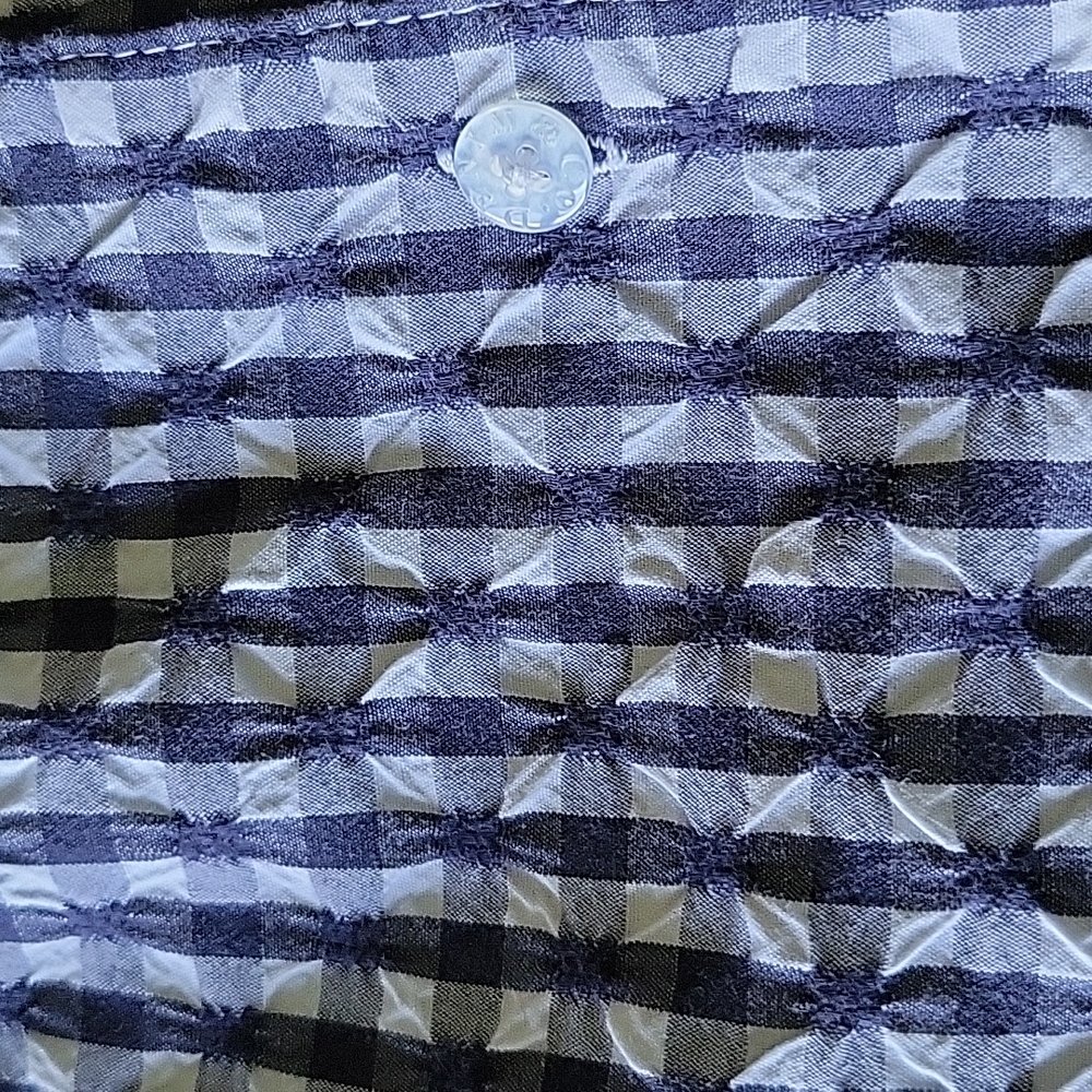 D & co gingham 3/4 ruffle sleeve top - Picture 5 of 8